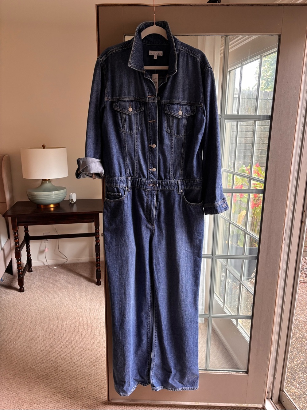 Denim Jumpsuit Women’s Long Sleeve Coverall - Dark Blue NWT